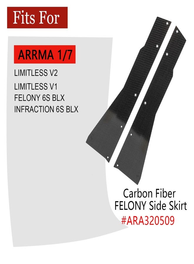 MOSHNOLY Carbon Fiber Widening Side Skirts ARA320509 for ARRMA 1/7 6S Limitless F1/Infraction/Felony,3mm Durable Side Guard Protection,Body Side Panel Chassis Cover,Skid Plate Protect-2.56 * 11 * 0.12 inches - Image 2